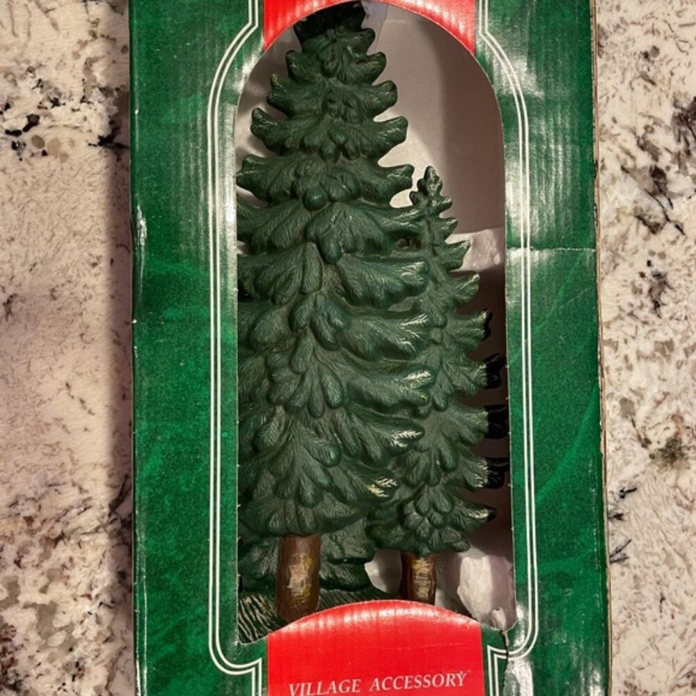 Vtg 1994 Santa's Best Christmas In Vermont Hand Painted Trees Christmas 12"x6"